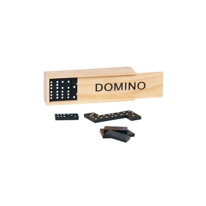 Joc educativ, Domino mini in cutie de lemn, Goki